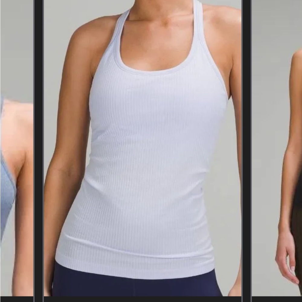 Ebb to street race length blue tank top